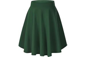 EXCHIC Donna Elegante Vita Elastica Svasata A-Linea Midi Gonna Base Uniforme Plissettata Skater Gonne