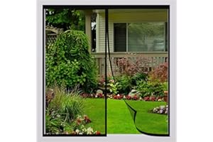 GYCQRS Moustiquaire Fenêtre Magnétique, Moustiquaire MagnéTique, Moustiquaire Avec Protection Anti-Moustiques Magic Tape - Noir, 135x100 CM