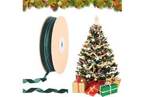 TSLBW Aksamitne wstążki na Boże Narodzenie, rozdrobnione, aksamitne wstążki w stylu vintage, na Boże Narodzenie, festiwale, urlop, do majsterkowania, rzemiosła, urodziny, do oklejania łuków, dekoracja 7,5 x