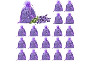 YHSKJCD 20 Pack Lavender Bags for Wardrobes & Drawers, Natural Dried Lavender Sachets for Moths & Freshness, Premium Wardrobe Freshners