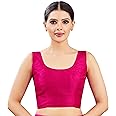 Studio Shringaar Women's Readymade Art Silk Sleeveless Saree Blouse