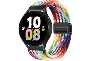 XMUXI 20mm Nylon Armband Kompatibel mit Samsung Galaxy 6/5/4 40mm 44m/Galaxy 6 Classic/5 Pro/4 Classic, Magnet Sport Uhrenarmband für Damen Herren Elastische Geflochtenes, Neon
