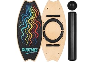 OUUTMEE Surfin Balance Board drewniana 6 regulowanych trybów pracy