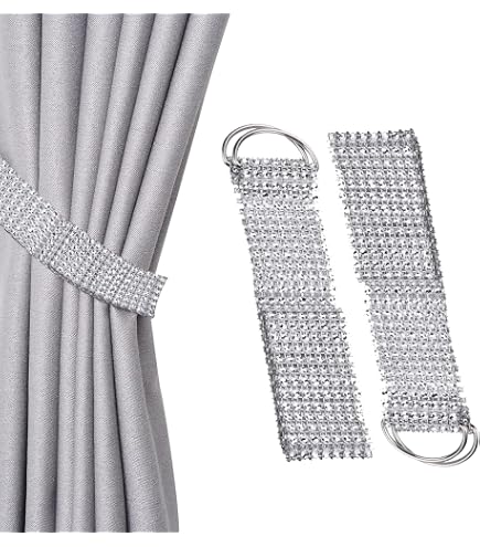4 fermatende in metallo per tende, a forma di U, ganci decorativi per tende da parete, ganci in metallo resistente, colore ciano