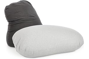 Lumaland Flexi Comfort Bean Bag Medium | Flexible Premium Bean Bag | 142 x 84 cm Cuscino di seduta | Ideale per sdraiarsi o sedersi | Poltrona e divano per bambini e adulti [Grigio scuro]