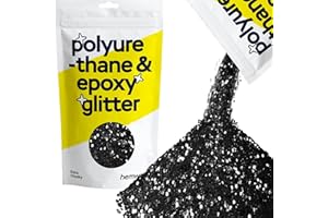 Hemway | Poliuretano y epoxi Glitter - EXTRA CHUNKY - 1/24" 0,040" 1mm - Negro / 100g
