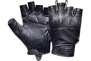 Prime Leather Fashion Fingerless Motorbike outdoor Sports Gym padded Training Bus Driving Wheel Chair & Cycling Gloves retro racer drivers model PSS 318