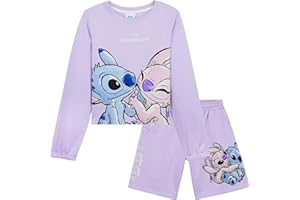 Disney Stitch Chandal Niña Chándal para Niños y Adolescentes Conjunto de Sudadera Niña y Pantalón Chándal Ropa Deportiva Infantil 2 Piezas