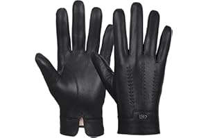 GSG SINCE 1998 Gants en Cuir pour Homme Gants à Écran Tactile en Peau de Mouton Doublés de Cachemire Hiver M180807