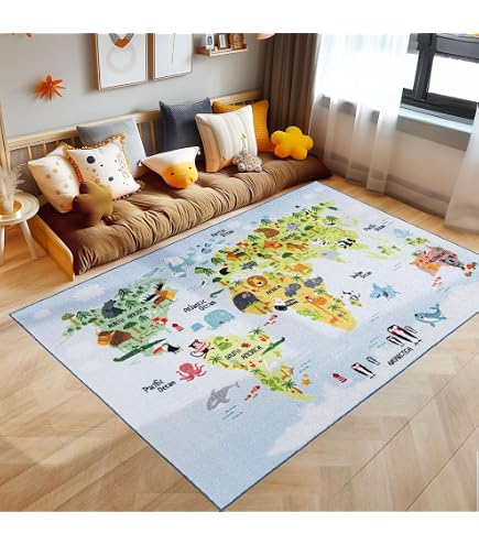 Tapis Voiture Enfant Janod Vallée Blanche 120x78cm - Antidérapant Lavable - Jeu Montagne Hiver Dès 2 Ans