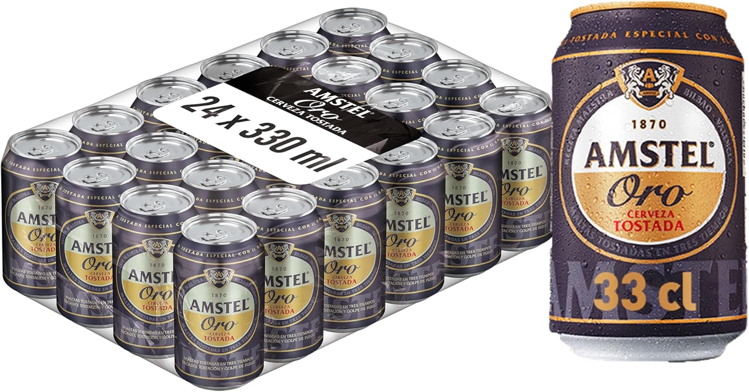Amstel Oro Cerveza Tostada Pack Lata, 24 x 33cl