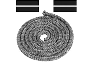 Flintronic Joint Tressé pour Insert et Poêle, 10mm x 3m Joint en Fibre de Verre avec 4 Ruban, Joint Réfractaire, Joint Insert Cheminée pour Poele a Bois, Cheminée, Chaleur, Résistante à 600°C