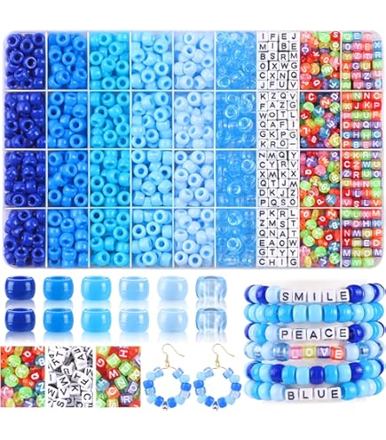 YMSDZHL 1200-Piece Bracelet Making Kit With 24 Color Pony Beads & Letter Beads - DIY Jewelry Craft Set For Kids & Adults-1073630