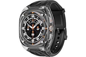 VeveXiao Transparent Rugged Case with Band Compatible with Samsung Galaxy Watch 7 Ultra Band (2024), Crystal Clear Military Protective Cover Bumper Tactical for Galaxy Watch 7 47mm Ultra Strap