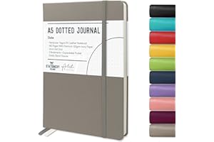 Stationery Island Cuaderno Punteado A5 Notebook Gris Pizarra - Libreta A5 Bullet Dotted Journal Puntos de Tapa Dura Con 180 Páginas 120gsm Papel para Notas, Planificación, Estudio, Viajes, Diario