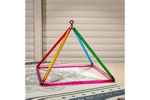 TOPFUND Rainbow Crystal Singing Pyramid 12 inch with Artificial Leather Carrying Case and Quartz Suede Striker