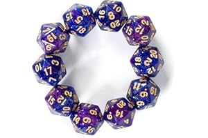 SmartDealsPro Lot de 10 dés polyédriques à 20 faces D20 pour jeu de table DND RPG MTG (couleur 7)