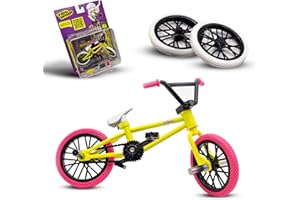TAIL WHIP TAILWHIP Finger Bike BMX, BMX-Fingerfahrrad aus Metalllegierung für schwindelerregende Tricks, Mini Fahrrad Spielzeug mit original Zubehör, Fördert Handmotorik (Bright Yellow)