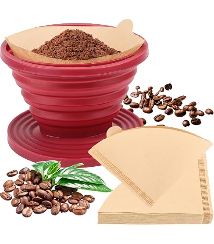 Filtre à Café Pliable En Silicone MERMOO YILAN - 2 Pack Avec Sac De Rangement - Parfait Camping & Voyage