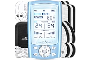 Easy@Home Tens Machine EMS: TENS Machine for Pain Relief Muscle Stimulator for Back Pain EMS | EMS Foot Massager | Back Massage Machine for Pain | Dual Channel 24 Modes 12 Pads Replacements
