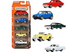 Matchbox 1:64 Scale Die-Cast Toy Cars or Trucks, Themed Set of 5 Race or Sports Cars, Rescue or Construction Vehicles and More (Styles May Vary), C1817