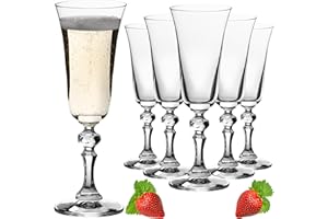 IMPERIAL GLASS Imperial - Juego de 6 copas de champán (180 ml, aptas para lavavajillas)