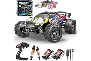 JONRRYIN Voiture Télécommandée, 1:18 4WD RC Voiture Radiocommandées avec 2 Batterie 60 Minutes, 2.4 GHz Tout Terrain Rapide Voiture, Jouet Monster Truck pour Enfant Adulte Anniversaire Cadeau