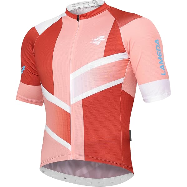 LAMEDA Maillot Cyclisme Homme Manches Courtes – Respirant, Séchage Rapide, 3 Poches, Bandes Réfléchissantes