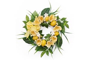 ‎VALERY MADELYN Valery Madelyn 45.7cm künstliche Blumenkranz, Frühlingskranz Sommerkranz mit LED Licht, Kranz deko Türkranz mit Blumen für Haustür Fenster Wand Hochzeit Party, Muttertagsgeschenk