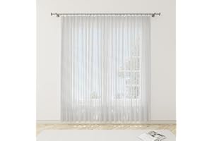 HOME ZEN HOUSEHOLD LINEN Moustiquaire moustiquaire avec franges et anneaux inclus (150 x 250 cm, blanc)