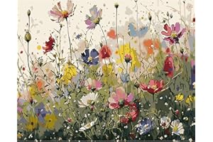 DAERLE Peinture par Numéros pour Adulte Fleur de fantaisie, Kits de Peinture au Numéro Aquarelle florale Avec Pinceaux Peinture de Dessin de Pigment Acrylique, Vloisirs Créatifs Adultes 50x40cm