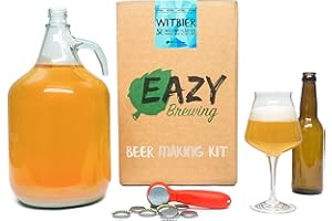 Eazy Brewing®Kit de elaboración de cerveza de 5 litros - Cerveza blanca belga - Witbier - Caja de regalo para preparar su propia cerveza artesanal – Instrucciones en Español