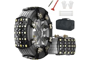 ‎SUNYRISY SUNYRISY Pack of 8 Snow Chains, Universal Car Emergency Traction, Adjustable TPU Tyre Chains, High Grip, Heavy Duty Emergency Pull Chains for Most Cars/SUVs/Trucks (Tyre Width 215-285 mm)