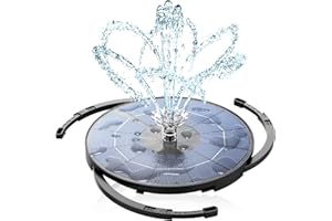 AISITIN Fontaine Solaire Eexterieure de Jardin kit de Pompe Bassin Exterieur 3,5 W avec Cordon de 3m et 13 Styles de Buses,Fontaine de Bassin à Energie Solaire avec Supports pour Jardin,Etangs（3.5W）