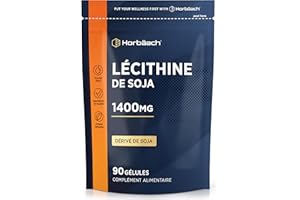 HORBÄACH Lécithine de Soja 1400 mg | 90 Gélules | Complément Alimentaire Hautement Dosé | Soy Lecithin Softgels | by Horbaach
