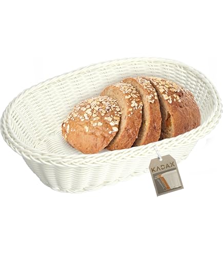 Cestino Pane Ovale In Polyrattan - Portapane 23x15 Cm Per Tavola, Buffet, Effetto Vimini - Foto 4