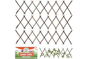 SOL Lot de 3 treillis de jardin pour plantes grimpantes, 150 cm x 30 cm, treillis de jardin extensible, treillis pour clôtures, panneaux de clôture de jardin, treillis mural