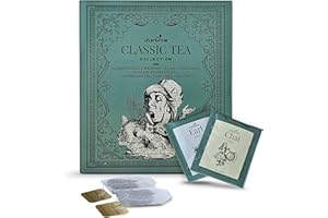 Charbrew Tea Book Gift – 64 Individually Wrapped Teabags | 4 Classic Blends: English Breakfast, Earl Grey, Afternoon & Chai | Unique Tea Gift Set for Book Lovers (Mad Hatter)