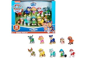 Paw Patrol Patrulla Canina - Pack 10 Figuras de Patrulla Canina Juguetes Coleccionables, 10º Aniversario - 6065255 - Juguetes Niños 3 Años + - Regalo Niño 3 Años +