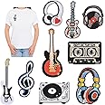 Azonee Music Series Embroidered Patches Clothes Iron On Patches Jackets Hop DIY Sew On Repair Patches for Jeans Hats Shoes Bags DIY Embroidery Patch Sewing Craft Decoration 9 PCS