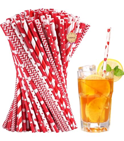 Pailles en papier de Noël, biodégradables, thème de Noël, 200 pièces