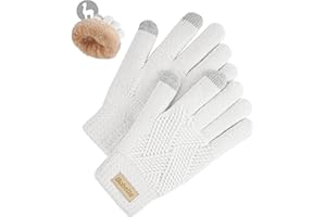 Bobelle Wear Alpaka Handschuhe Damen, Thermo Touchscreen Winterhandschuhe, Verdickte Fleece Strickhandschuhe Warme Wollhandschuhen für Outdoor