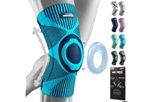 NEENCA Genouillère de compression avec coussinet en gel rotulien et stabilisateurs à ressort latéral,protection de genou de qualité médicale pour la course à pied,les déchirures du ménisque,l'arthrite