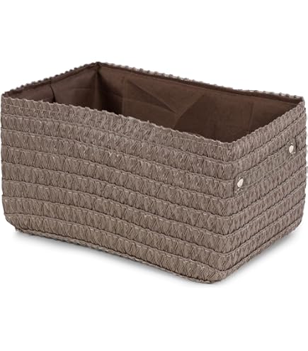 Cesto portaoggetti in cotone, tortora, 37 x 40 cm | Maisons du Monde