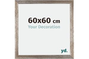 yd. Your Decoration - 60x60 cm - Cadres Photo en MDF Avec Verre acrylique - Anti-Reflet - Excellente Qualité - Métal Vintage - Cadre Decoration Murale - Mura