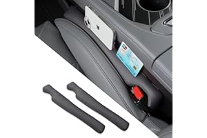 ‎POKSRI POKSRI 2 STK PU-Leder Autolückenfüller, Spalt- & Ritzenfüller für Autositze, Künstliches Leder, Verhindert Fallen von Kleingegenständen, Für Spalten 3,5–6 cm geeignet(Schwarz)