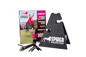 SPIDER SLACKLINE SOS01 - Slacklines Outdoor kit - Deux chevalets avec Trois Réglages de Hauteur 30-50 - 70 cm - Fabriqué en Italie - Slackline Non Inclus – pour Les Slackliners Debutant