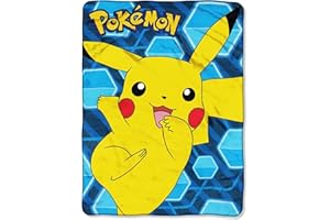 NORTHWEST Pokémon, "Glitch Pikachu" Micro Raschel koc narzutowy, 117 x 152 cm, wielokolorowy