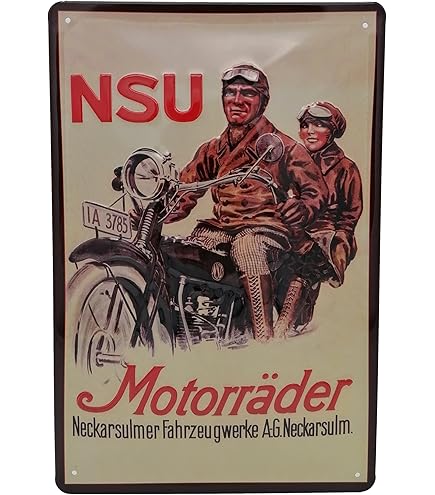 Targa Metallica Retrò Per Moto - Stile Zündapp, 30x20 Cm, In Acciaio Goffrato 3D, Decorazione Garage - Foto 12