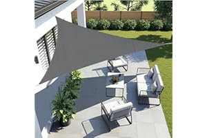 LOVE STORY Sonnensegel Dreieckig 3.6x3.6x3.6m Wasserdicht Anthrazit Sonnenschutz Windschutz Segel PES Polyester,95% UV-Schutz für Außenbereich, Terrasse, Balkon, Garten